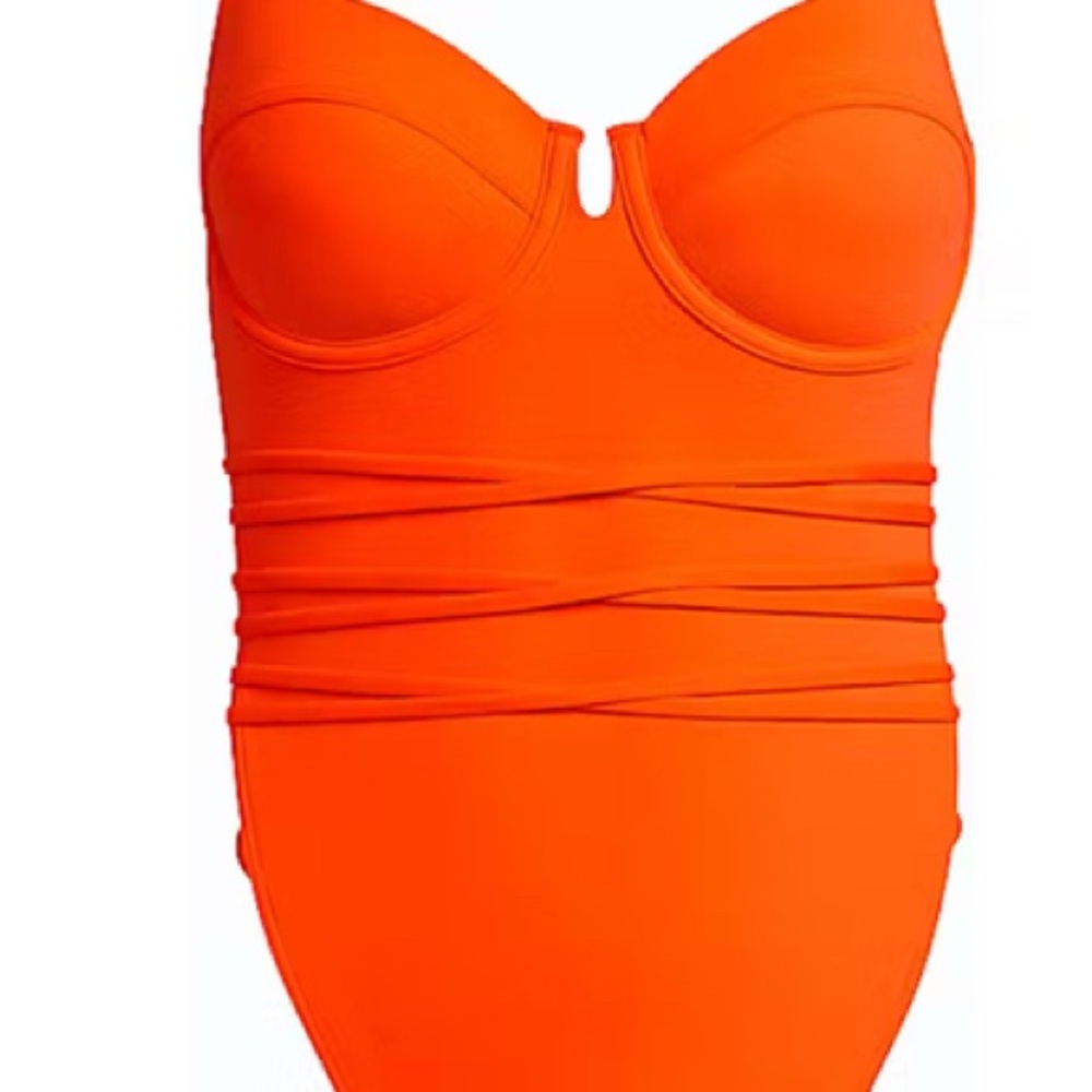 IVY PARK Bright Orange Strappy One Piece